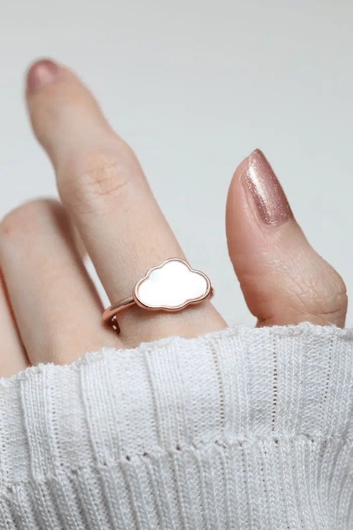 Cloud Mother of Pearl Ring - Love Estella