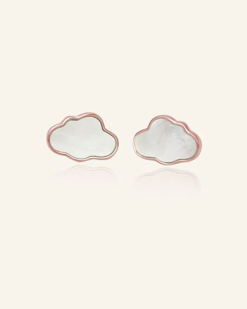 Cloud Mother of Pearl Studs - Love Estella