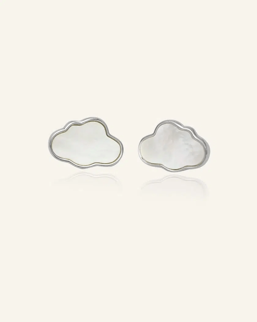 Cloud Mother of Pearl Studs - Love Estella