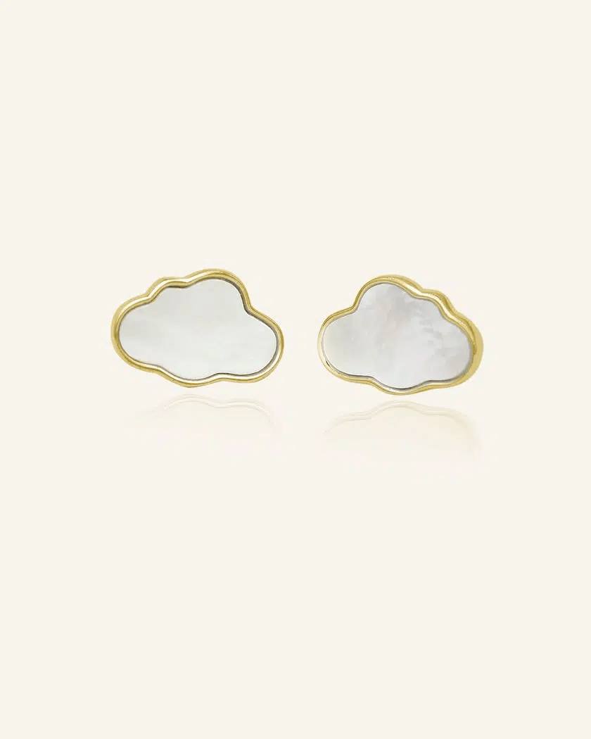 Cloud Mother of Pearl Studs - Love Estella