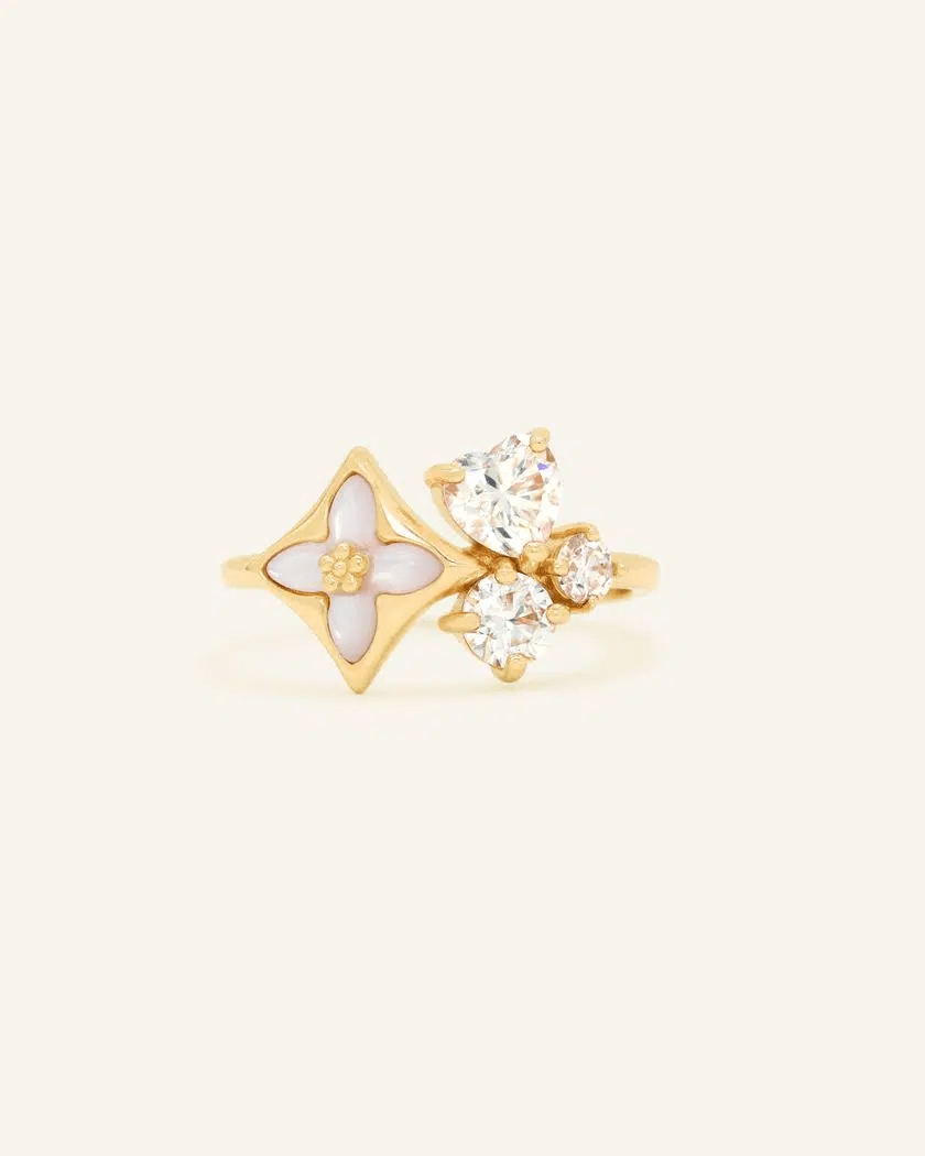 Clover Monogram Cluster Ring by Elate - Love Estella