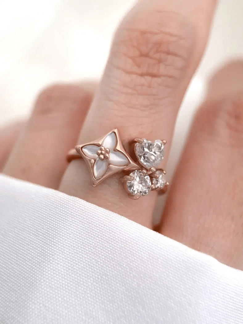 Clover Monogram Cluster Ring by Elate - Love Estella