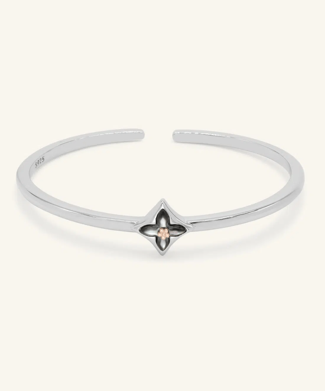 Clover Monogram Cuff (Black Mother of Pearl) - Love Estella