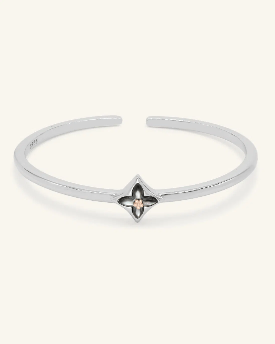 Clover Monogram Cuff (Black Mother of Pearl) - Love Estella