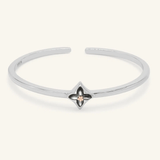 Clover Monogram Cuff (Black Mother of Pearl) - Love Estella