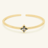 Clover Monogram Cuff (Black Mother of Pearl) - Love Estella