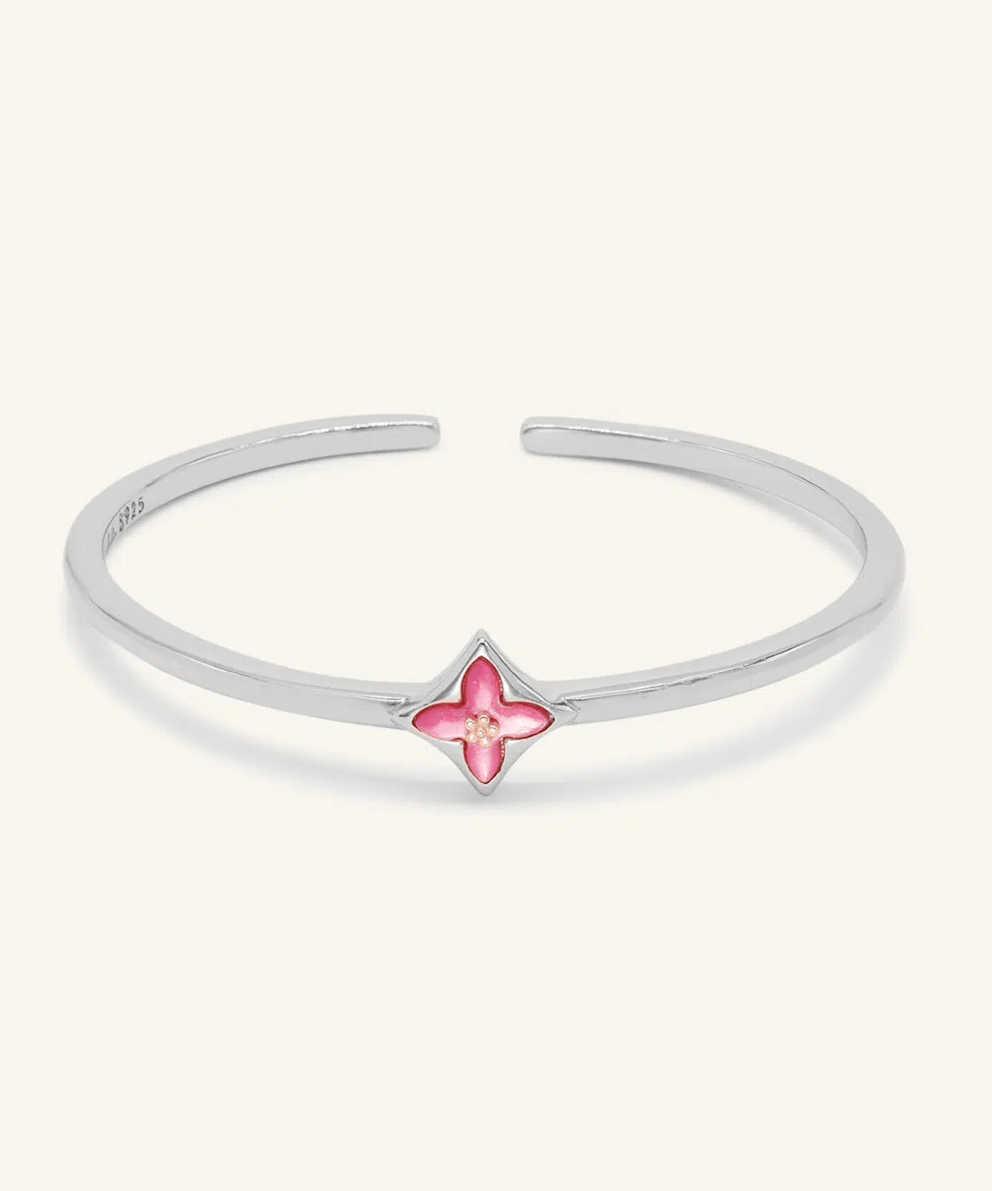 Clover Monogram Cuff (Pink Mother of Pearl) - Love Estella
