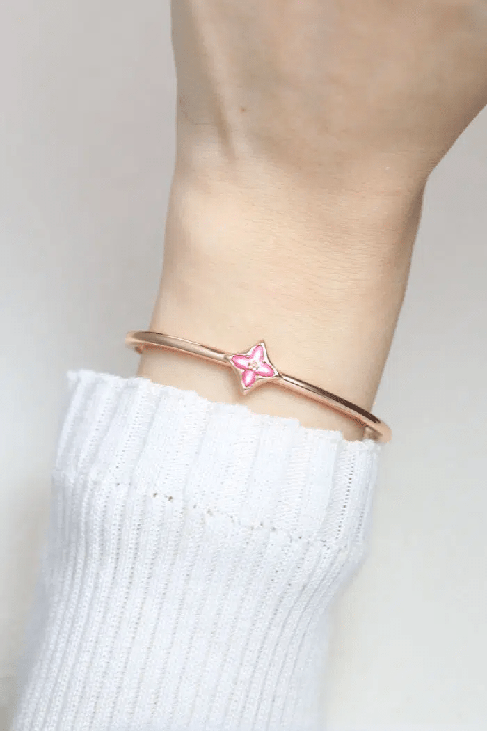 Clover Monogram Cuff (Pink Mother of Pearl) - Love Estella