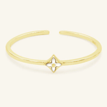 Clover Monogram Cuff (White Mother of Pearl) by Elate - Love Estella
