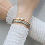 Clover Monogram Cuff (White Mother of Pearl) by Elate - Love Estella