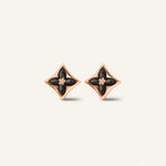 Clover Monogram Studs (Black) - Love Estella