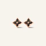 Clover Monogram Studs (Black) - Love Estella