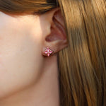 Clover Monogram Studs (Pink) - Love Estella