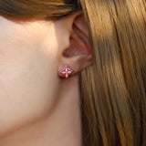Clover Monogram Studs (Pink) - Love Estella