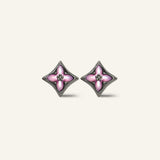 Clover Monogram Studs (Pink) - Love Estella