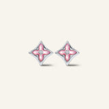 Clover Monogram Studs (Pink) - Love Estella