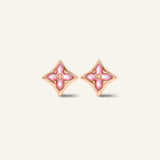 Clover Monogram Studs (Pink) - Love Estella