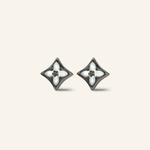 Clover Monogram Studs (White) - Love Estella