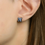 Clover Monogram Studs (White) - Love Estella