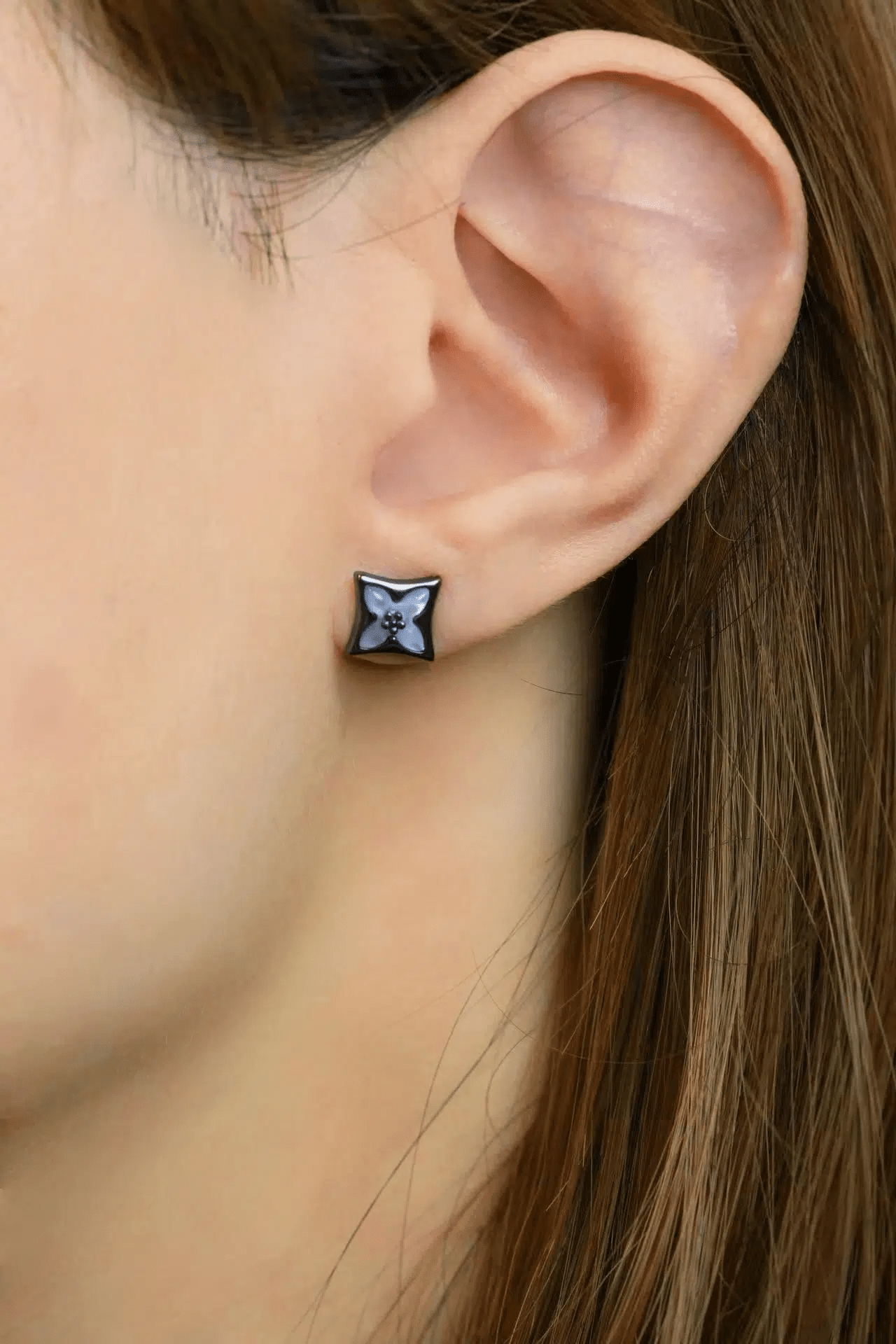 Clover Monogram Studs (White) - Love Estella