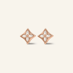 Clover Monogram Studs (White) - Love Estella