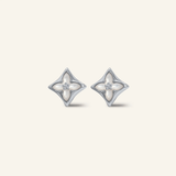 Clover Monogram Studs (White) - Love Estella