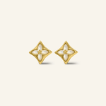 Clover Monogram Studs (White) - Love Estella