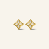 Clover Monogram Studs (White) - Love Estella