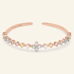 Clover Sparkle Cuff (Pastel Moissanite) by Elate - Love Estella