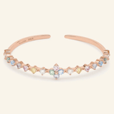 Clover Sparkle Cuff (Pastel Moissanite) by Elate - Love Estella