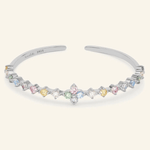 Clover Sparkle Cuff (Pastel Moissanite) by Elate - Love Estella