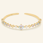 Clover Sparkle Cuff (Pastel Moissanite) by Elate - Love Estella