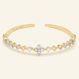 Clover Sparkle Cuff (Pastel Moissanite) by Elate - Love Estella