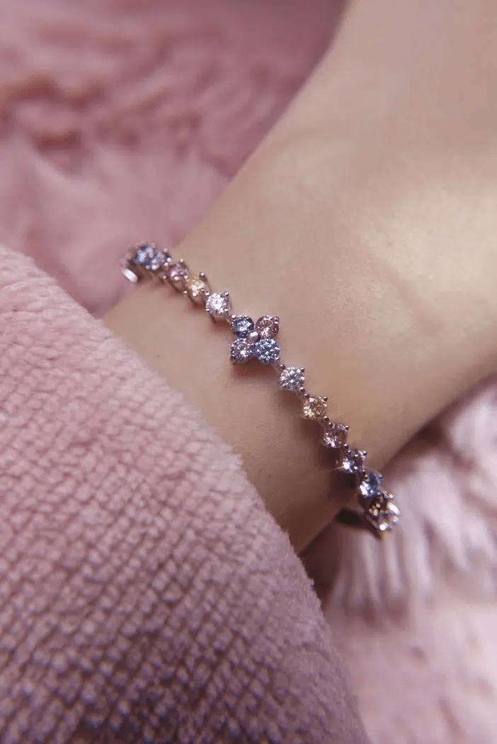 Clover Sparkle Cuff (Pastel Moissanite) by Elate - Love Estella
