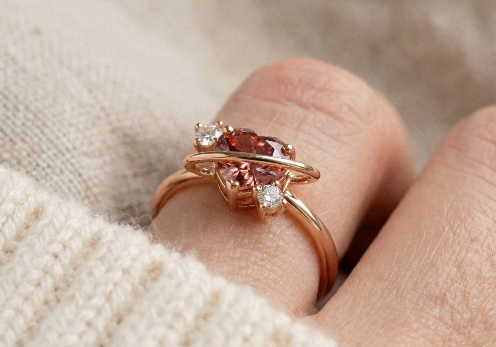 Cosmic Crush Ring (1 Carat) - Sunset Rose - Love Estella