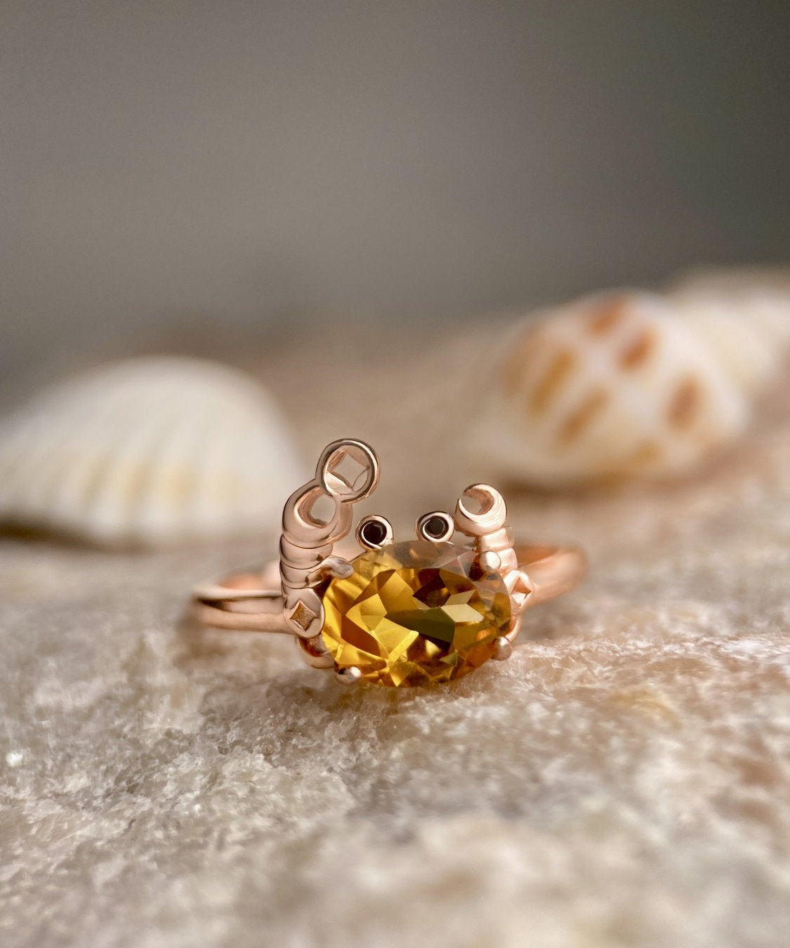 Crabby Hour Ring (Citrine) - Love Estella