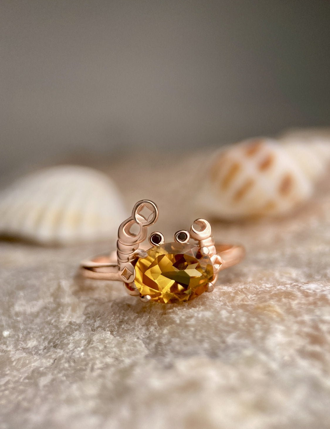 Crabby Hour Ring (Citrine) - Love Estella