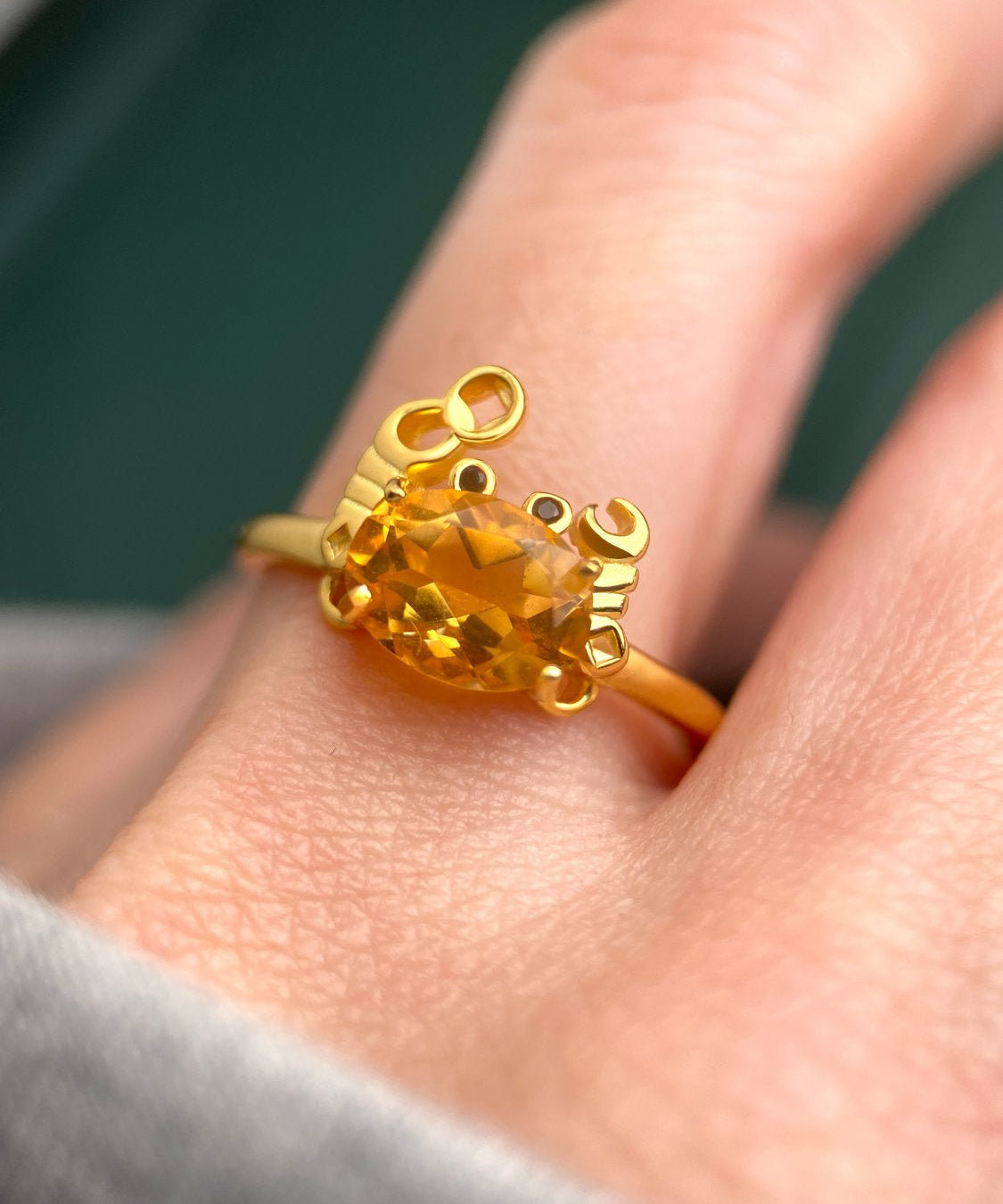 Crabby Hour Ring (Citrine) - Love Estella
