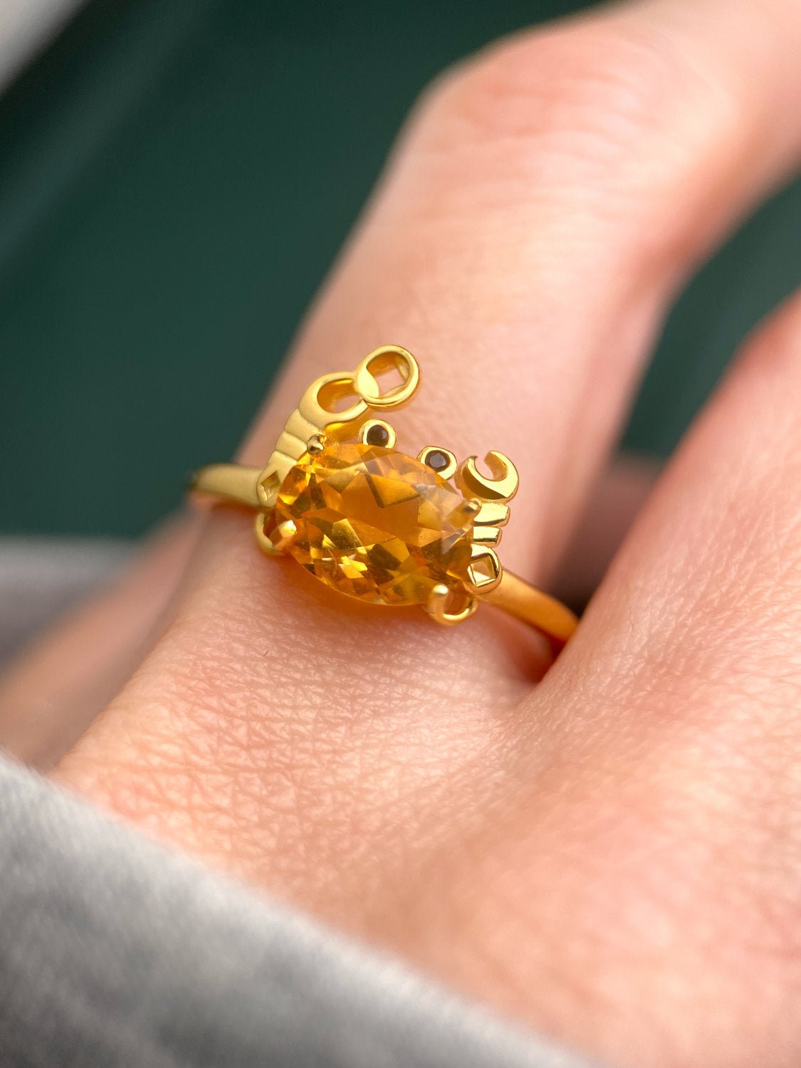 Crabby Hour Ring (Citrine) - Love Estella