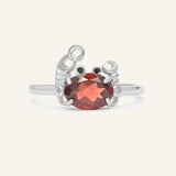 Crabby Hour Ring (Garnet) - Love Estella