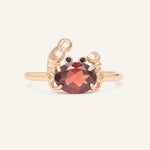 Crabby Hour Ring (Garnet) - Love Estella