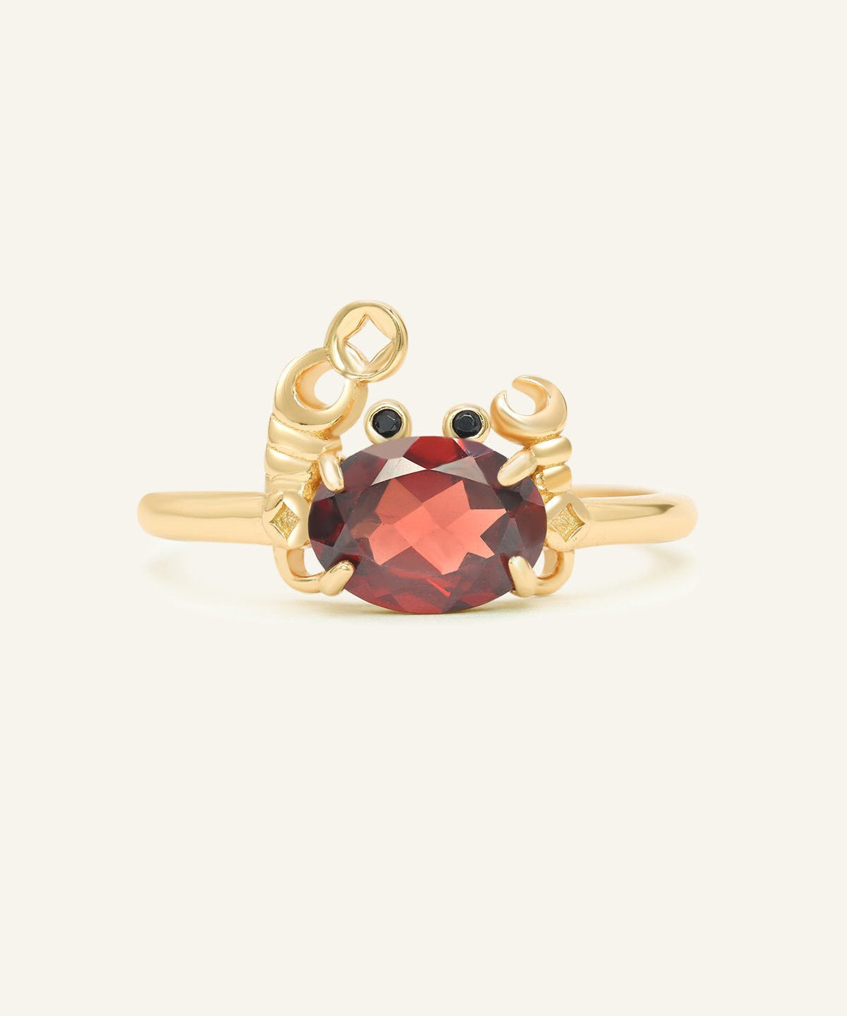 Crabby Hour Ring (Garnet) - Love Estella