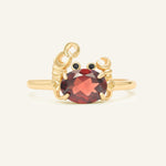 Crabby Hour Ring (Garnet) - Love Estella