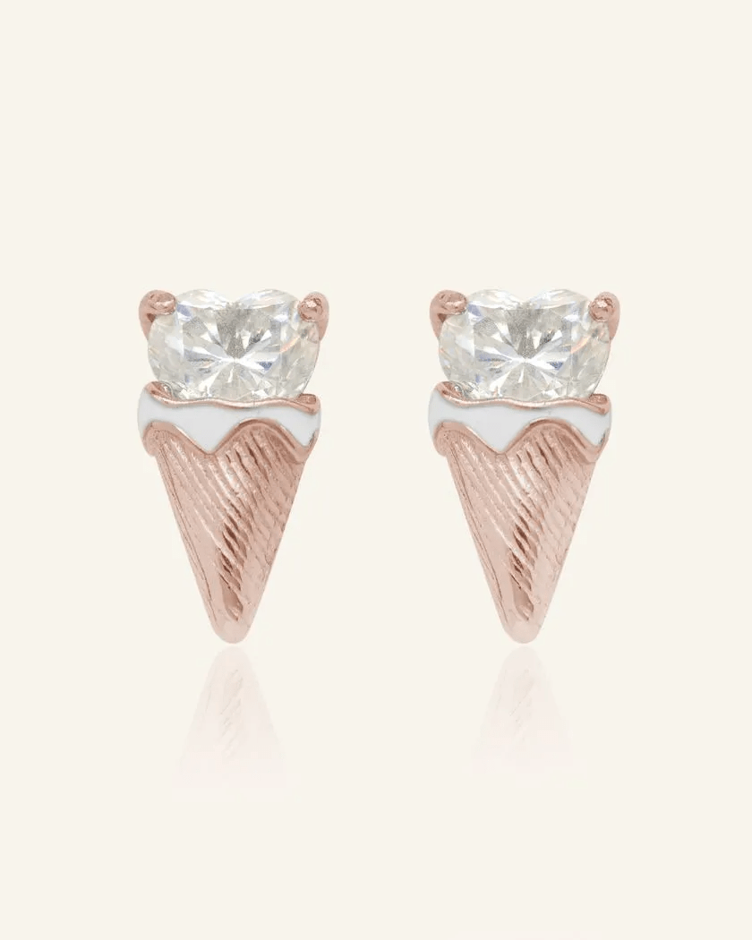 Creamy Cone Moissanite Studs - Love Estella
