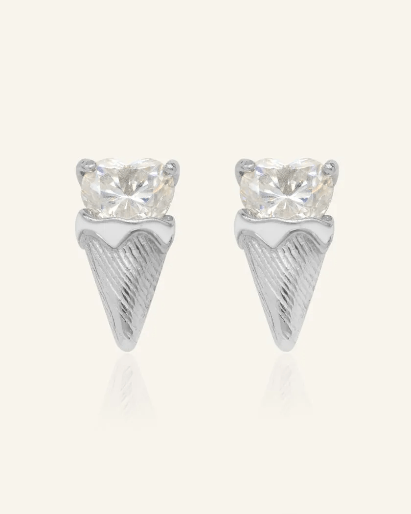 Creamy Cone Moissanite Studs - Love Estella