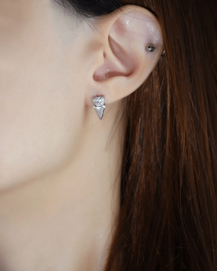 Creamy Cone Moissanite Studs - Love Estella