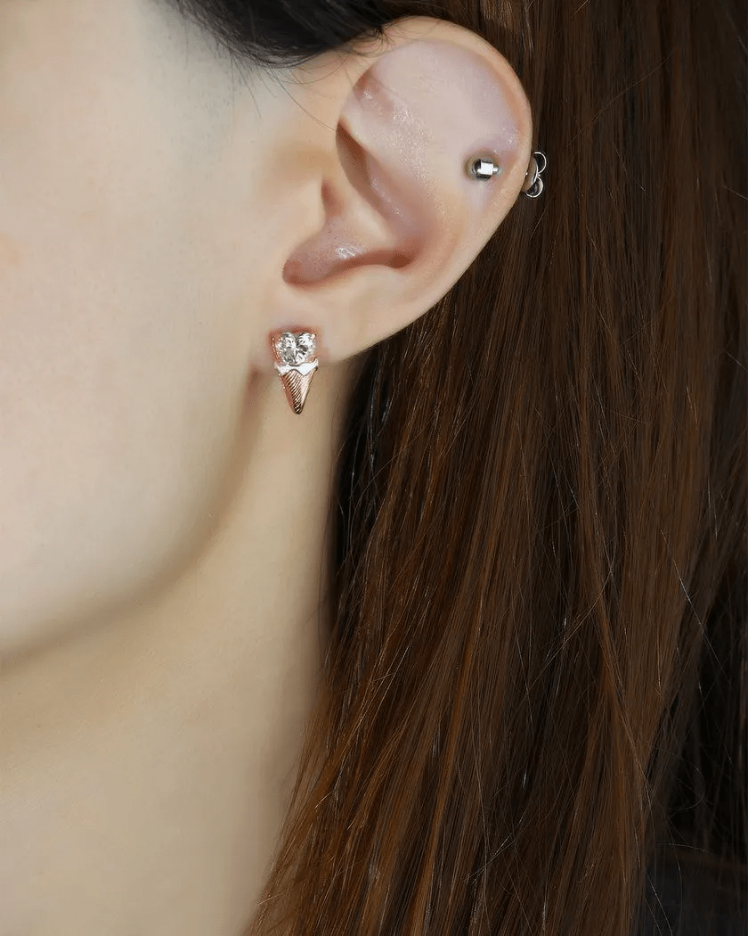 Creamy Cone Moissanite Studs - Love Estella