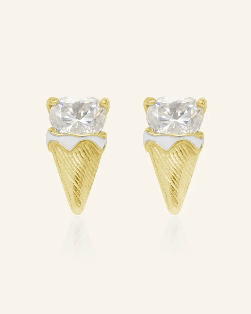Creamy Cone Moissanite Studs - Love Estella