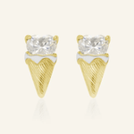 Creamy Cone Moissanite Studs - Love Estella
