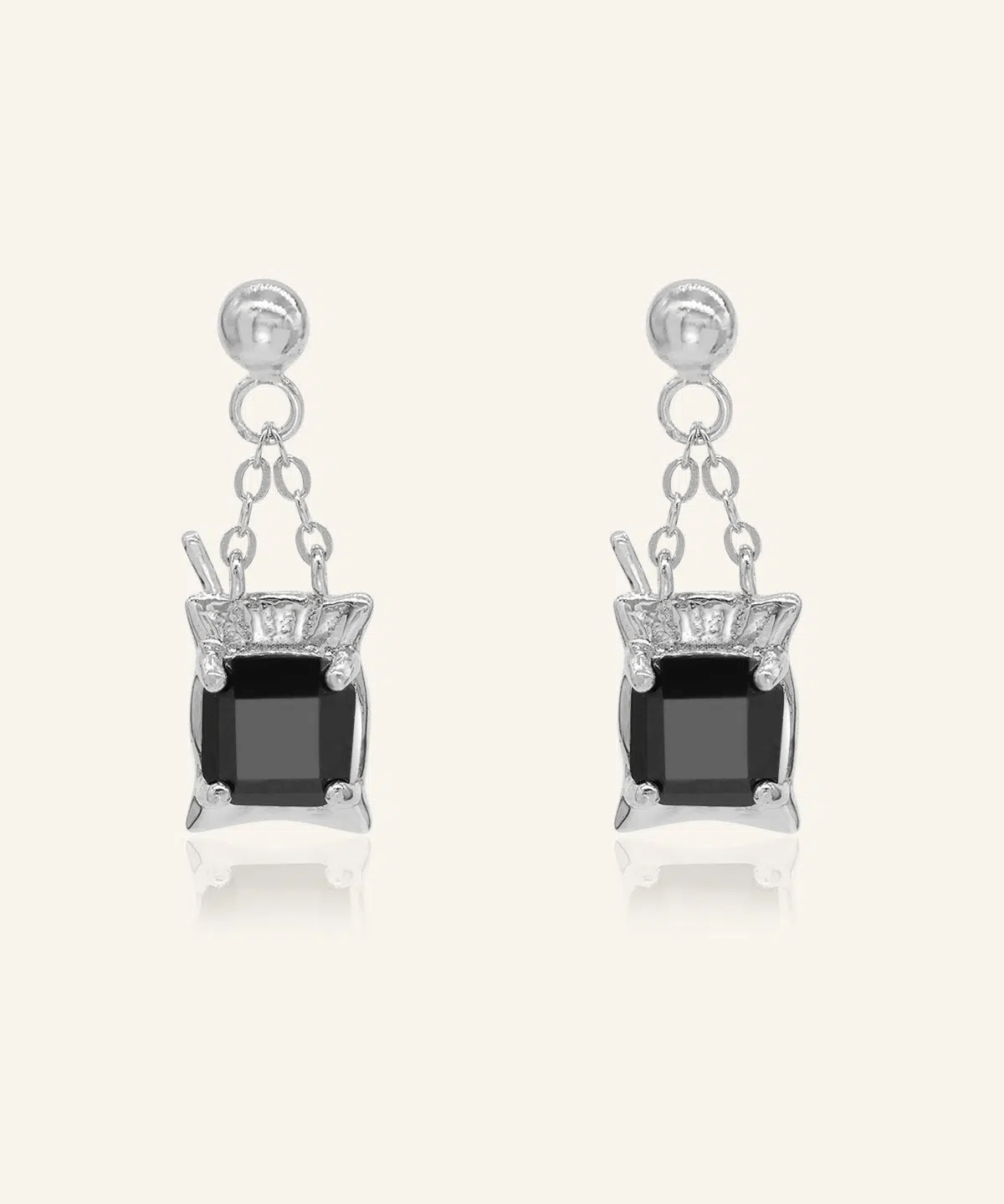 Dabao Kopi Studs (Black Spinel) - Love Estella